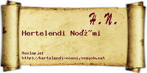 Hertelendi Noémi névjegykártya